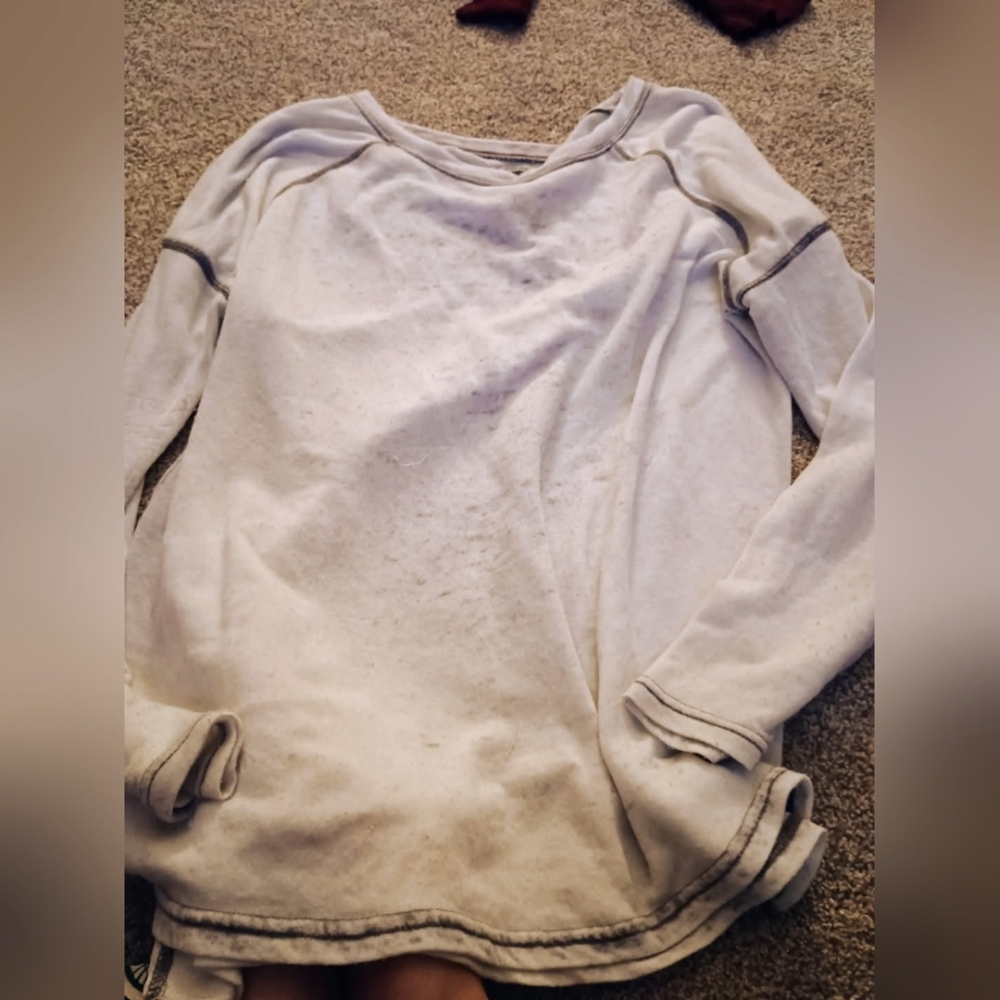 Cozy Cream Long Sleeve Top see through